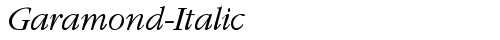 Garamond-Italic Regular truetype font