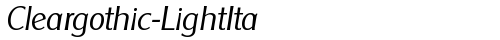Cleargothic-LightIta Regular truetype font