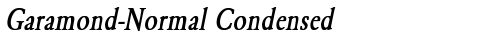 Garamond-Normal Condensed Bold Italic truetype font