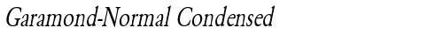 Garamond-Normal Condensed Italic truetype font