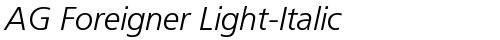 AG Foreigner Light-Italic Medium TrueType-Schriftart