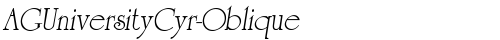 AGUniversityCyr-Oblique Medium free truetype font