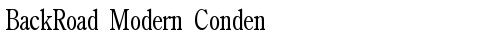 BackRoad Modern Conden Regular truetype font
