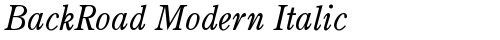 BackRoad Modern Italic Italic truetype font