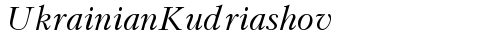 UkrainianKudriashov Italic truetype font