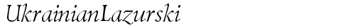 UkrainianLazurski Italic truetype font