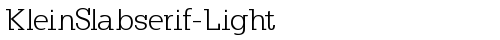 KleinSlabserif-Light Regular truetype font