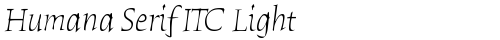 Humana Serif ITC Light Italic truetype font