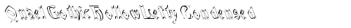 QuaelGothicHollowLeftyCondensed Regular truetype font