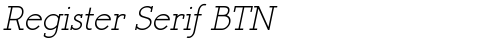 Register Serif BTN Oblique truetype font